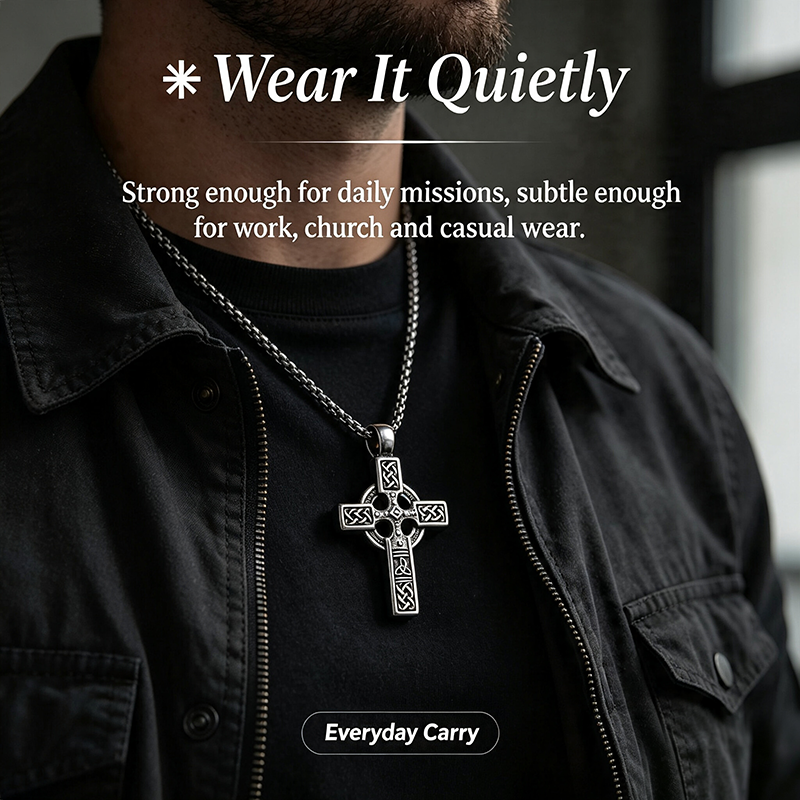 The Warrior's Cross Antique Silver Celtic Knot Pendant⚔️