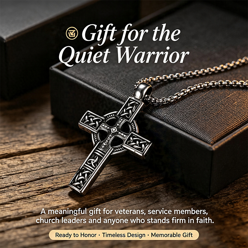 The Warrior's Cross Antique Silver Celtic Knot Pendant⚔️