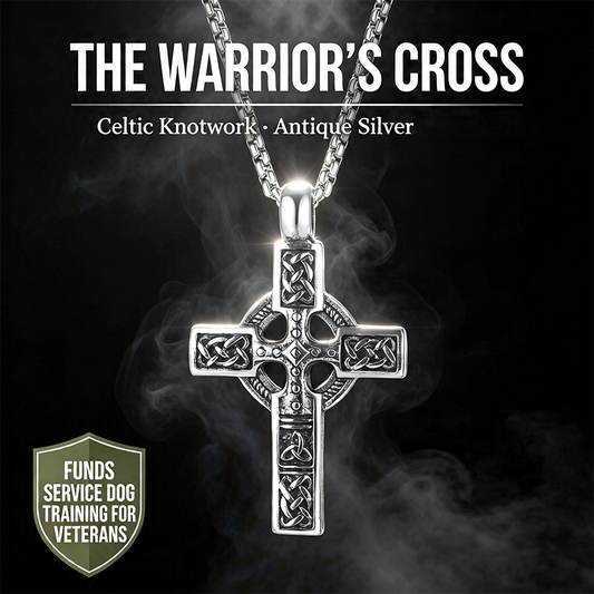 The Warrior's Cross Antique Silver Celtic Knot Pendant⚔️