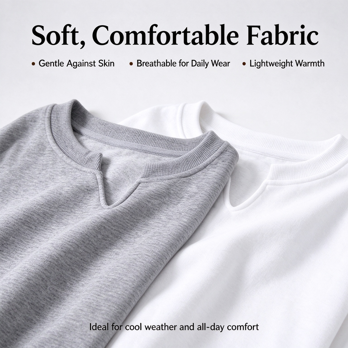 Women’s Solid-color Small V-neck pullover sweatshirt for autumn/winter 🧥