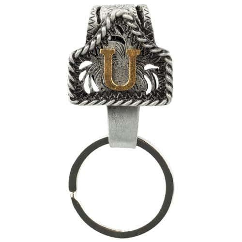 📎Handmade Cow Tag Belt Key Holder with Copper Initial
