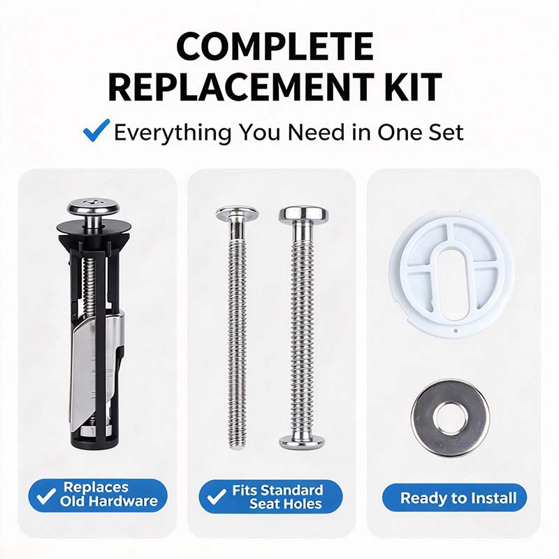 2PCS Universal Toilet Seat Bolt Kit Screws Quick Release Easy Install Toilet Seat Replacement Parts🚽