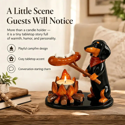 Animal bonfire resin tea wax stand - Cartoon-shaped barbecue small animal design - Atmosphere-scented scented candle base