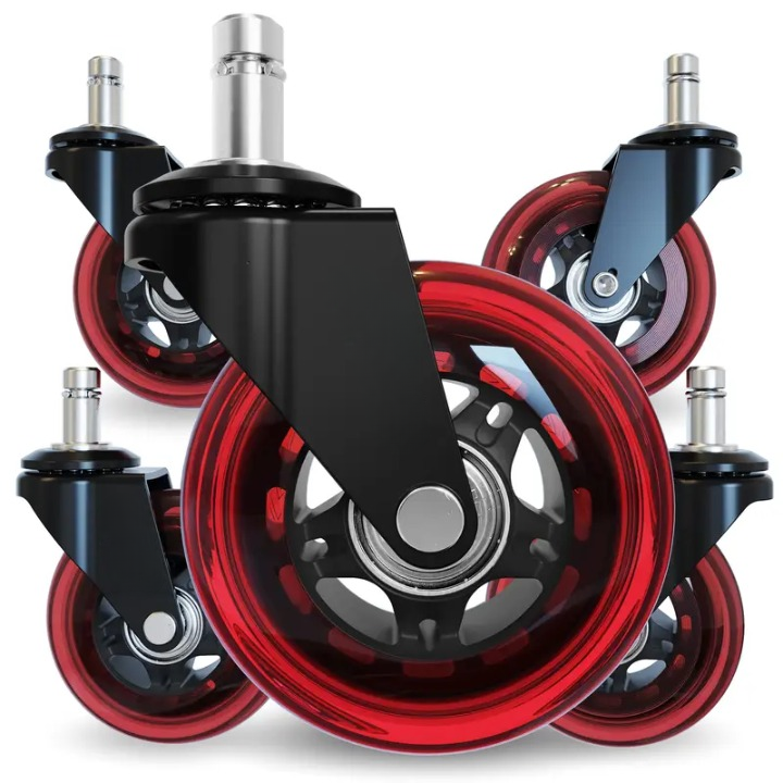 🔥 Premium Inline-Style Office Chair Wheels – Universal Fit • Easy Install