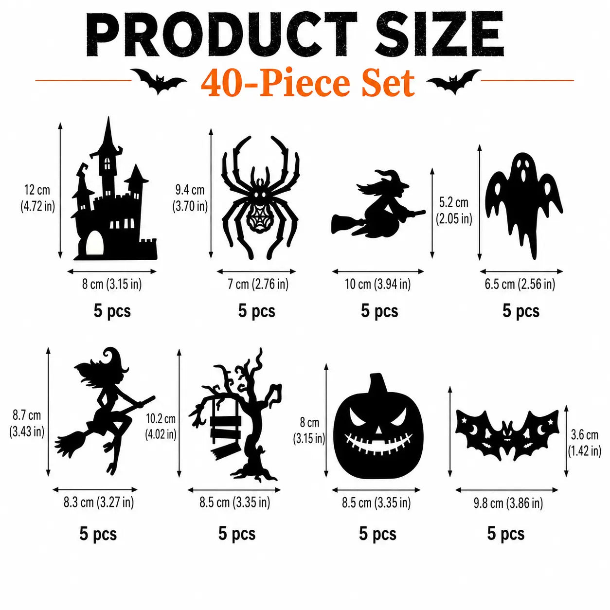 Halloween LED Silhouette Wall Light Stickers, Battery Powered Peel & Stick Decor Lights🦇