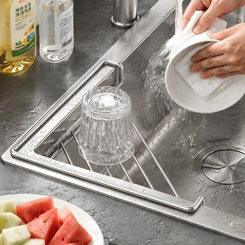 2PCS Stainless Steel Corner Sink Shelf with Triangular Open Wire Rack Design, Drainage and Raised Side✨