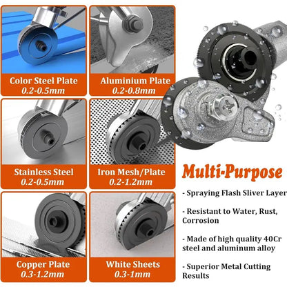 Electric Drill Metal Cutter Attachment, Portable Sheet Nibbler for Iron, Steel & Aluminum⚙️