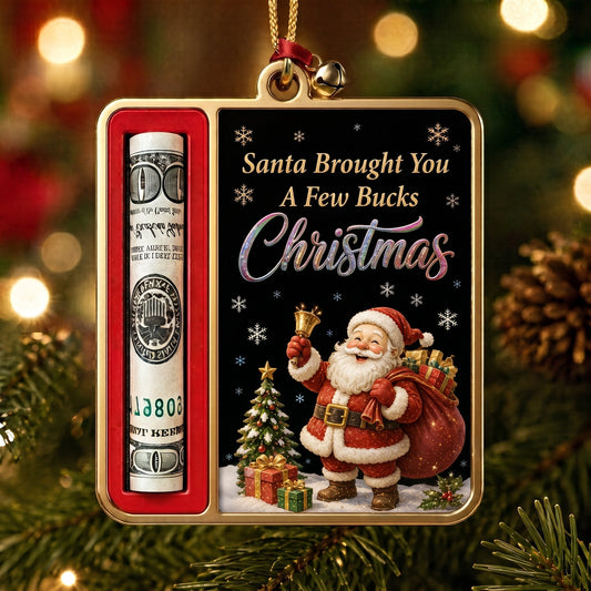 🎄 Christmas Money Holder Ornament – "A Few Bucks From Santa" Cash Gift Card 💰✨