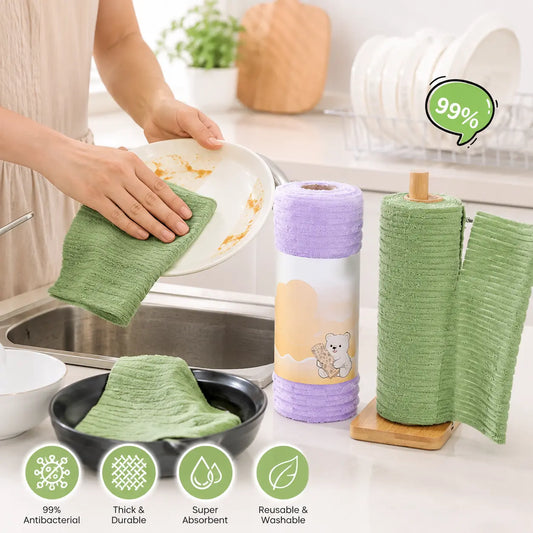 Tearable Plush Cleaning Cloth Roll