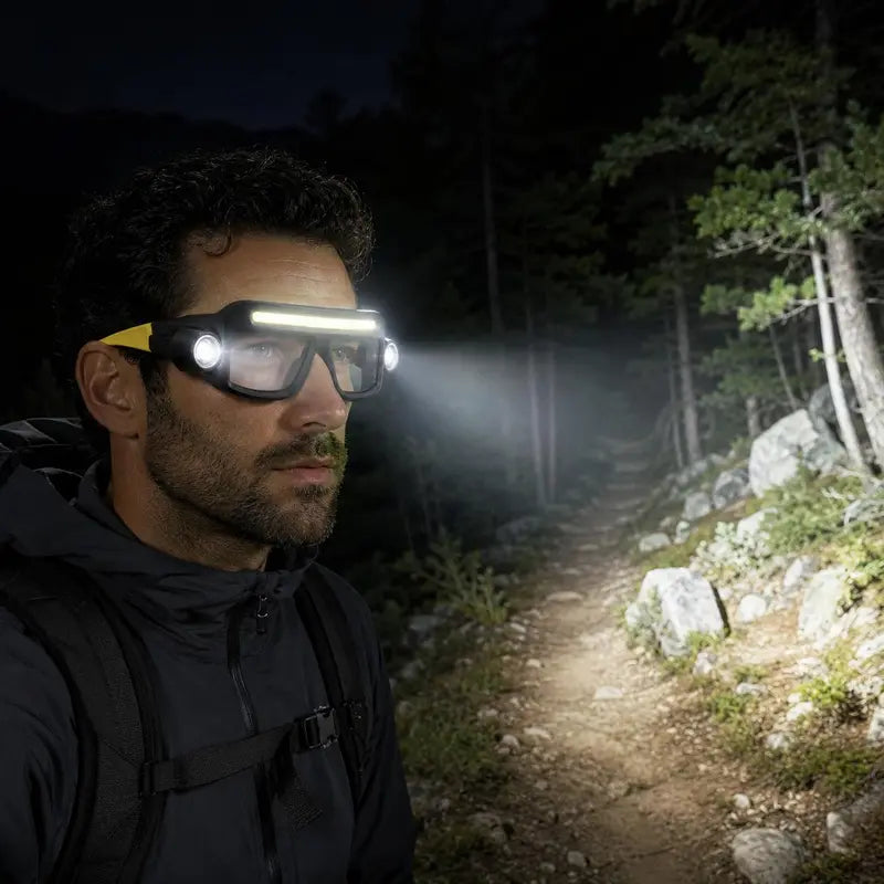 🔥Hands-Free LED Work Glasses with Wide Front Beam, Side Lights & Over-Glasses Fit