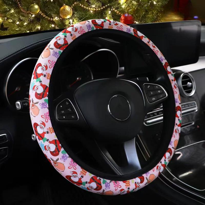 Cute Cat Pet-Themed Pattern, Single-Pack Car Steering Wheel Cover 🐾