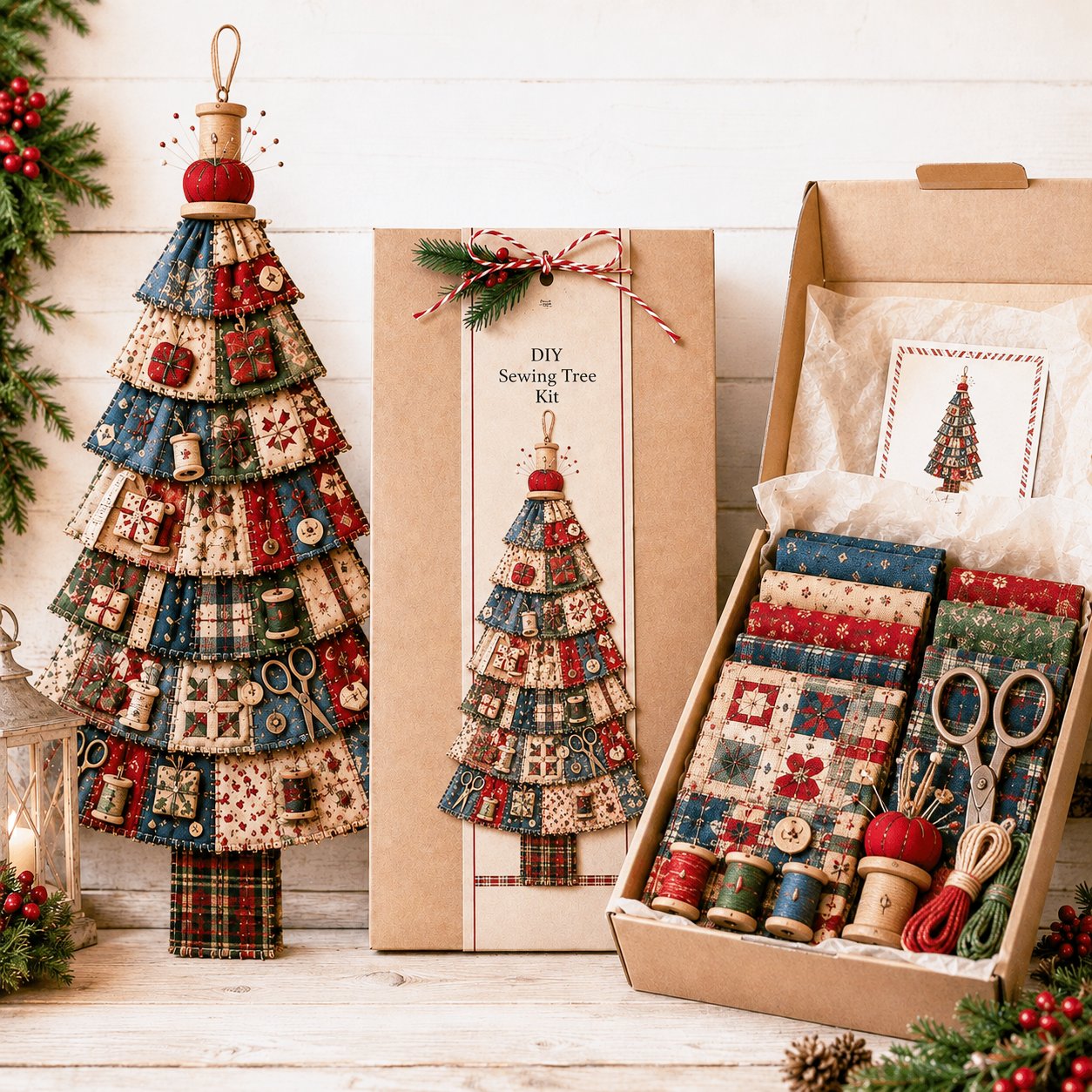 🎄Beginner-Friendly DIY Oversized Patchwork Christmas Tree Door Hanging Kit | Complete Kit with All Tools & Step-by-Step Guide Included 💕