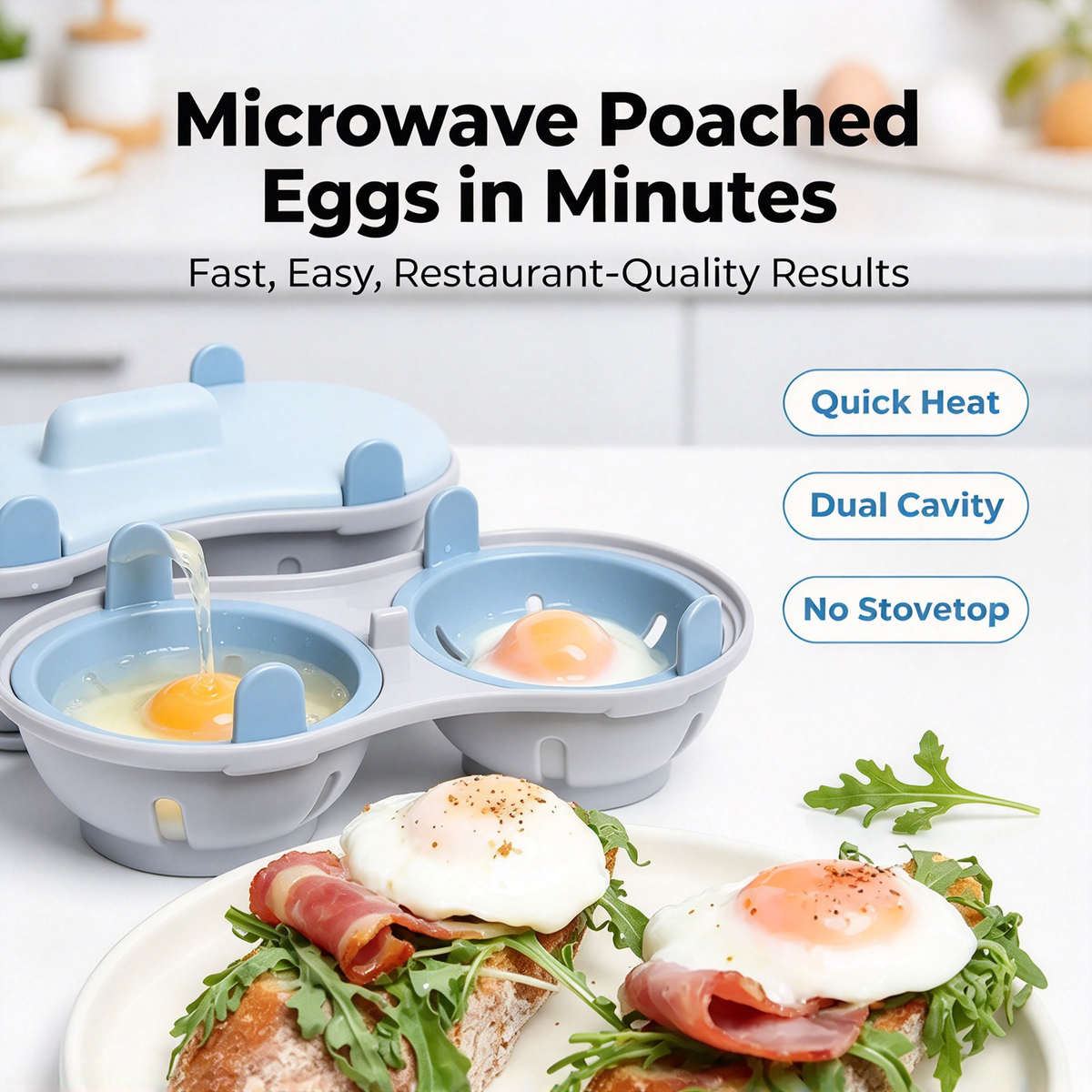 Microwave Egg Poacher, Microwave Egg Cooker for 2 Eggs 🍳