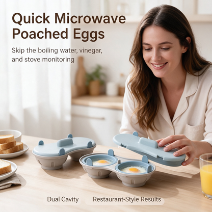 Microwave Egg Poacher, Microwave Egg Cooker for 2 Eggs 🍳
