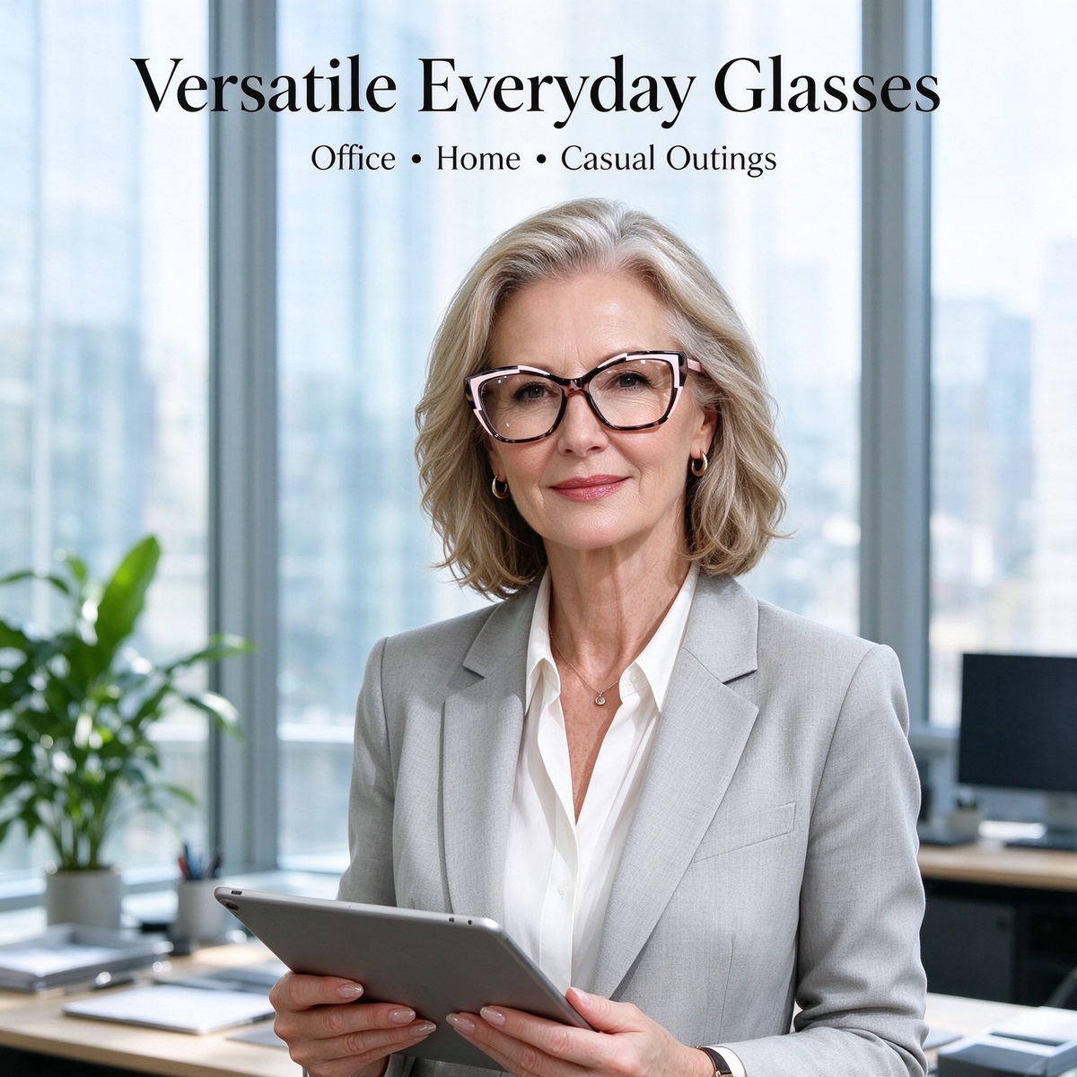 Women's Elegant Cat-Eye Metal Frame Reading Glasses - Plain Color-Blocked 👓
