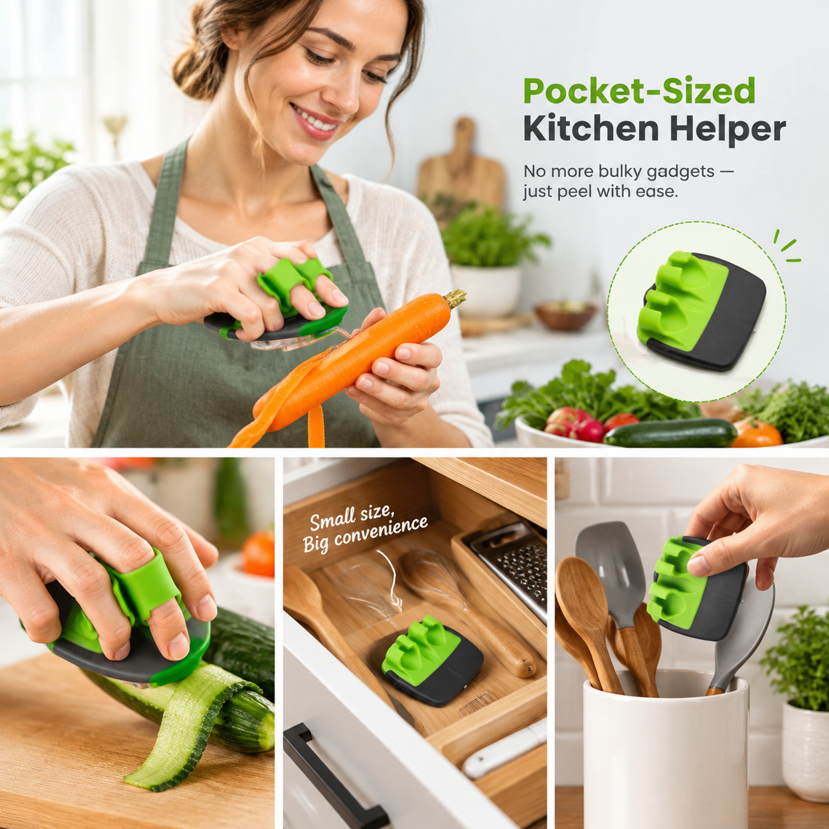 2 Pcs Hand Vegetable Peeler Palm Peeler Rubber Finger Grips Comfortable 🥔