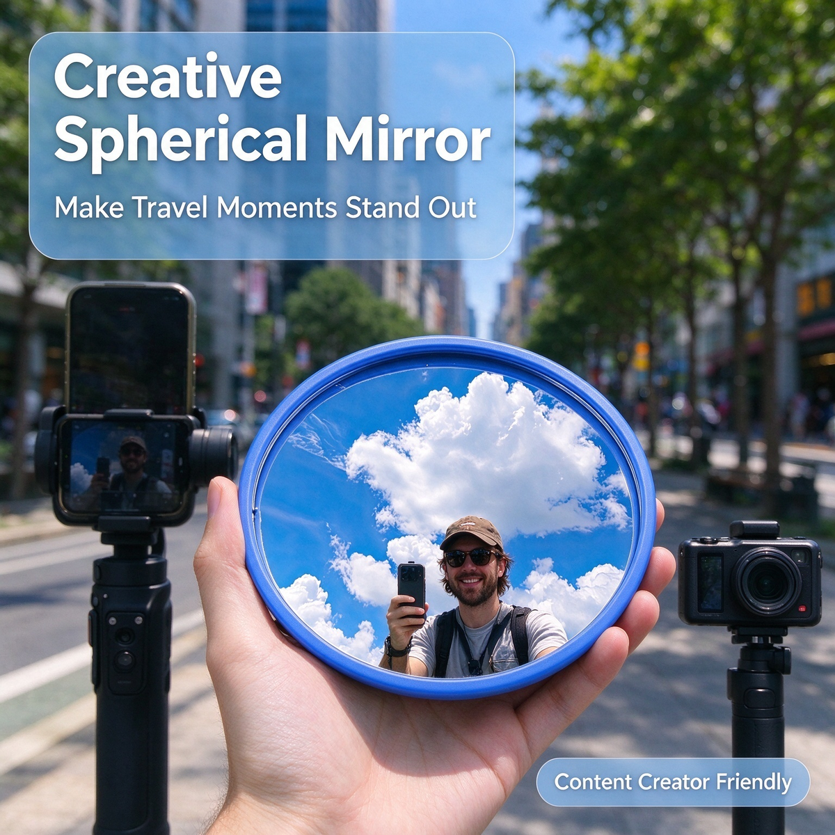 Selfie Convex Mirror, Handheld High-Definition Wide-Angle Selfie Mirror 📸