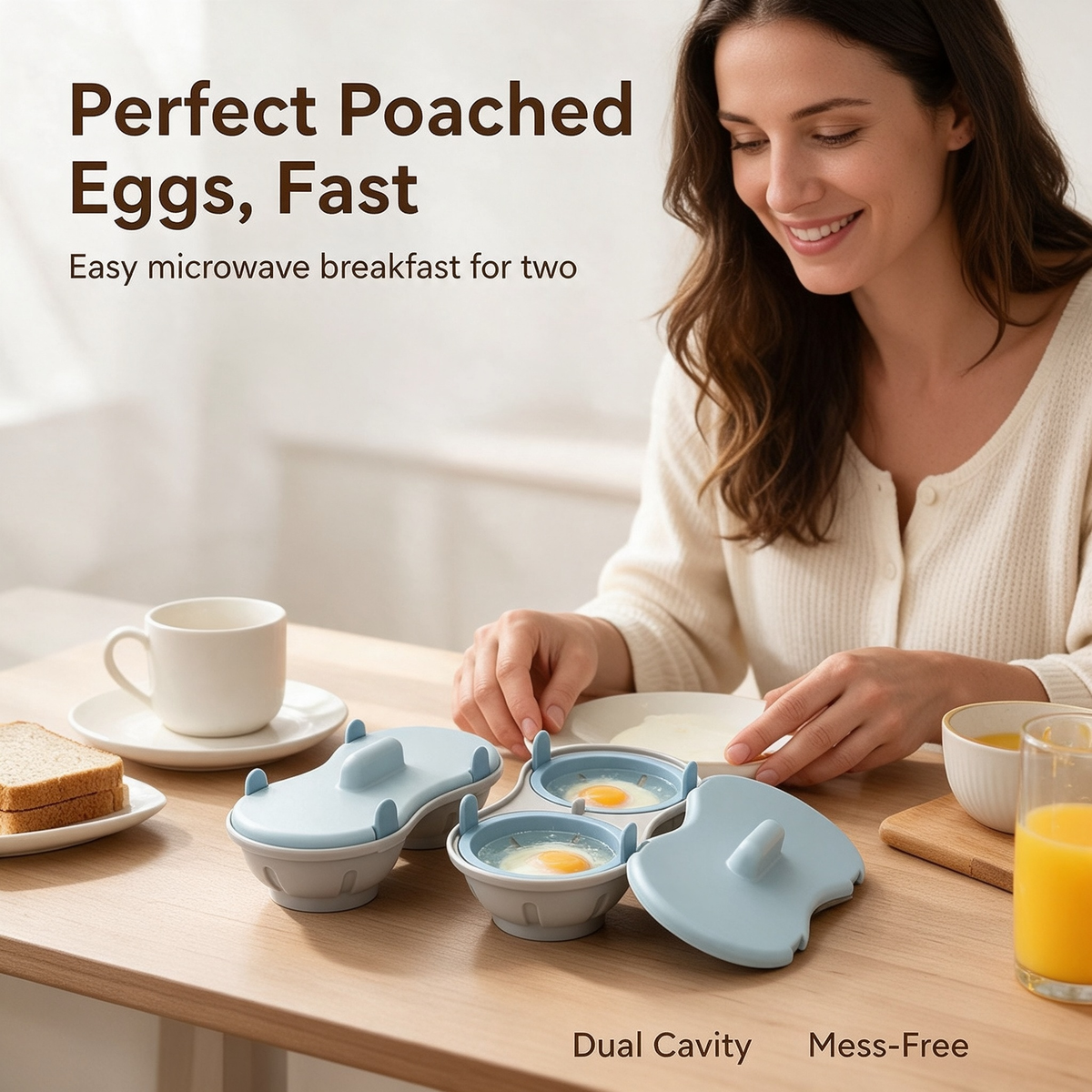 Microwave Egg Poacher, Microwave Egg Cooker for 2 Eggs 🍳