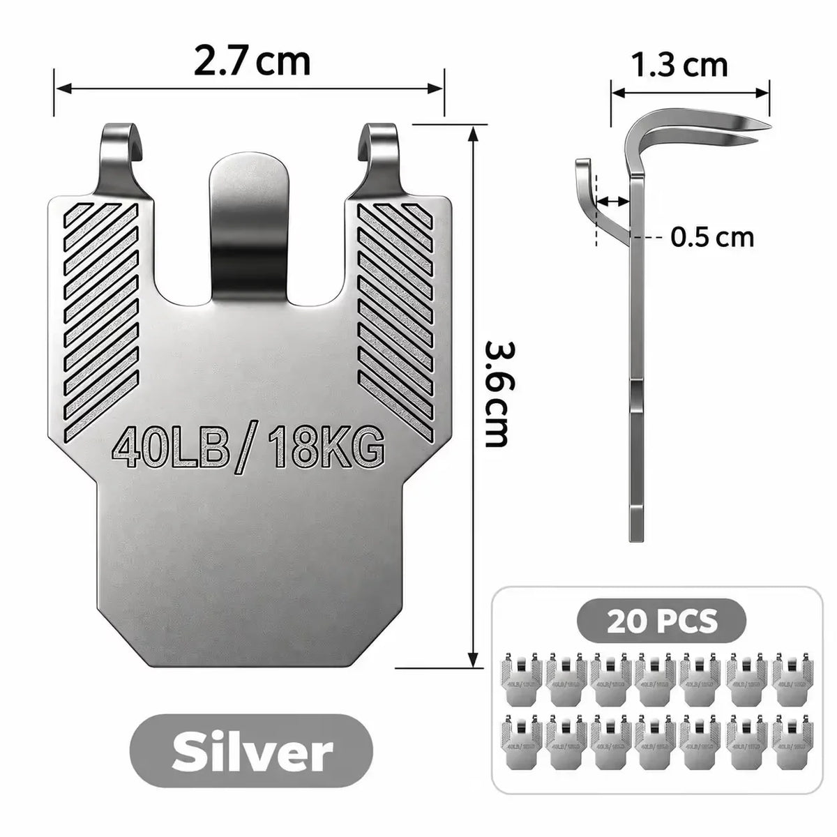 🏠 20 Pack Wall Claw Hooks | No Drilling Needed, Quick Installation for Living Room & Office Wall Decor