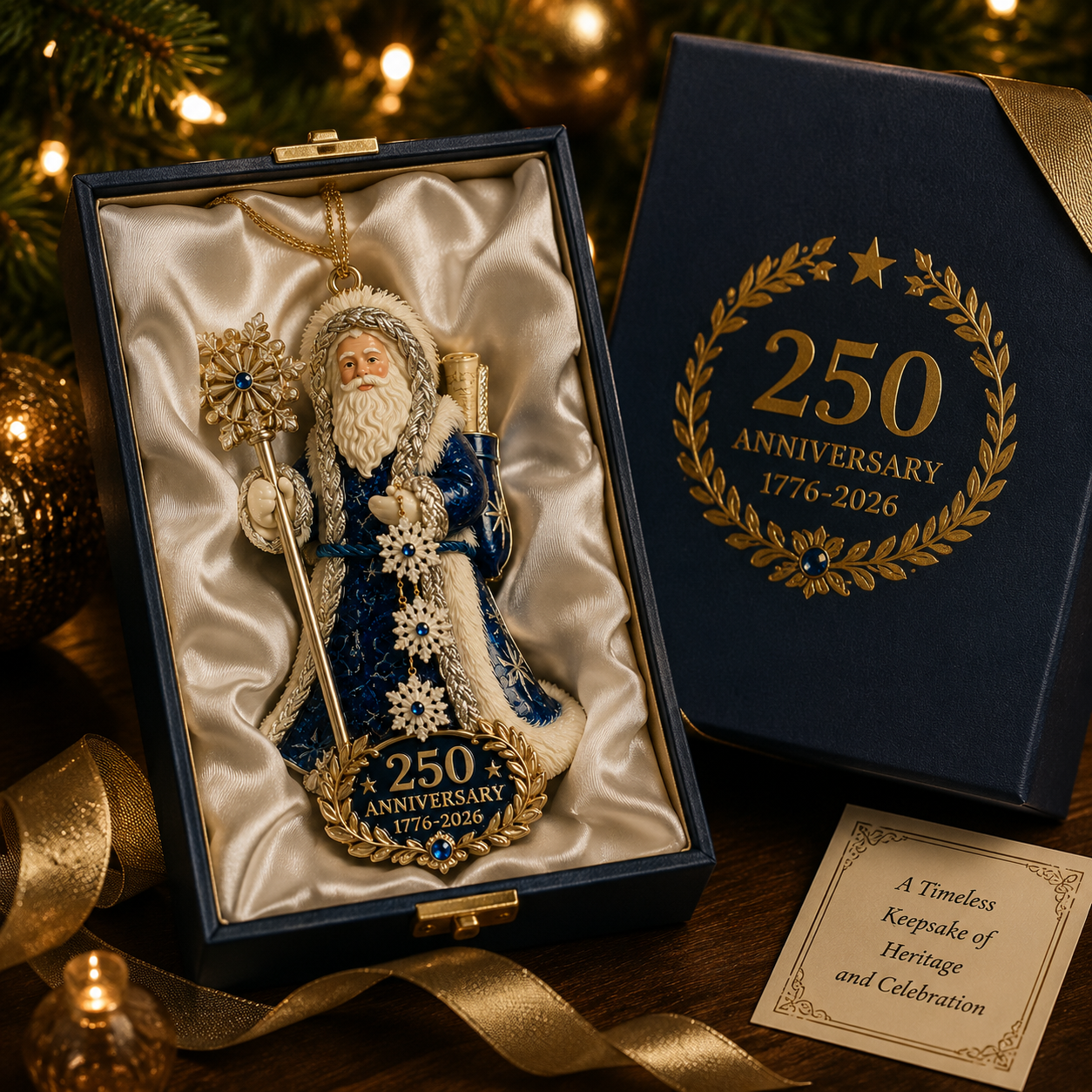 🔥Last 30pcs✨⏰ Limited anniversary edition✨49% OFF!🔥250th Anniversary Snowflake Santa Ornament for the Christmas Tree