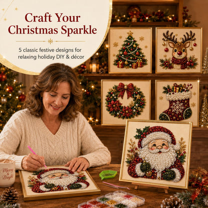🎄DIY Christmas Pearl Diamond Painting Art Kit With Frame Relaxing & Beginner-Friendly 🎄🎄