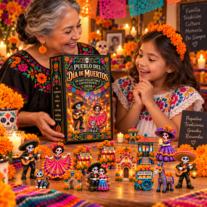 💖Pueblo del Día de Muertos 2026 Countdown Calendar with 24 Unique Miniatures