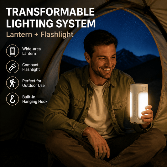 🔦 Rechargeable LED Camping Lantern & Power Bank