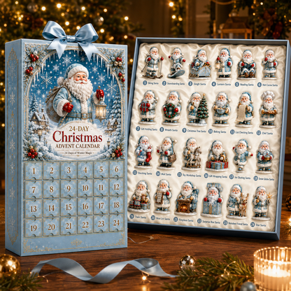 ✨24-Day Christmas Countdown Advent Calendar –Icy Santa Claus Ornament
