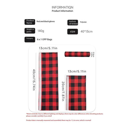 2/4/6PCS Plush Christmas Refrigerator Door Handle Covers - Red and Black Plaid Wraps🎄