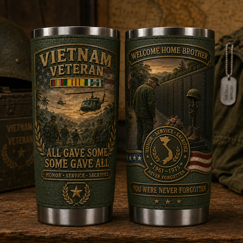 🔥 HOT SALE 55% OFF 🇺🇸 Vietnam War Veteran Commemorative Travel Tumbler