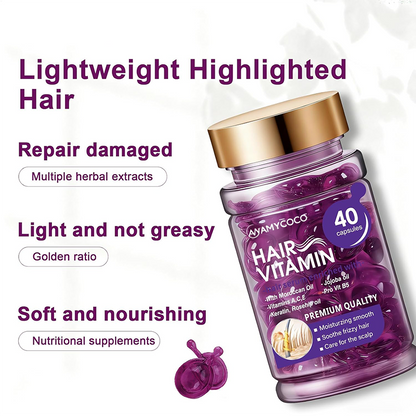 Hair Vitamin Capsules Infused with Violet Vitamins & Argan Oil,40 Capsules💜
