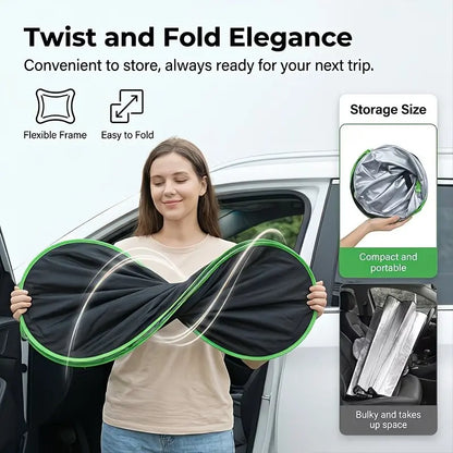 2026 New Portable Heat-Insulating Vehicle Sunshade, Upgraded Thickened Front Window Sun Shade☀️🚗
