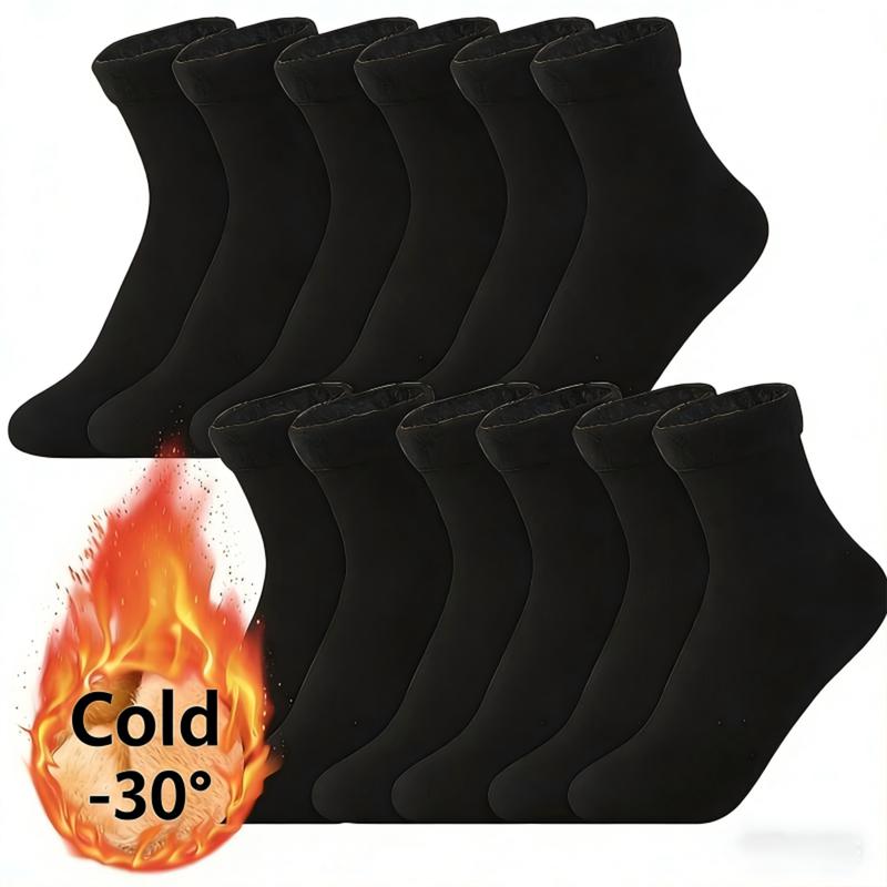 6 Pairs Women's Heavyweight Fuzzy Closed Fast-Heating Underwear Socks🧦