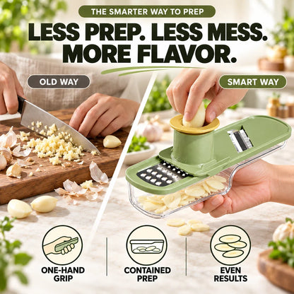 ✨3-in-1 Ginger & Garlic Slicer, Grater & Grinder – Fast, Safe Meal Prep🧄