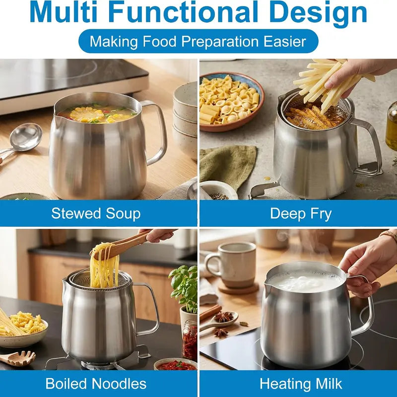 304 Stainless Steel Deep Fryer Pot Set 🍳