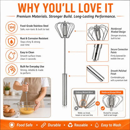 🥄Hand-Push Rotary Whisk