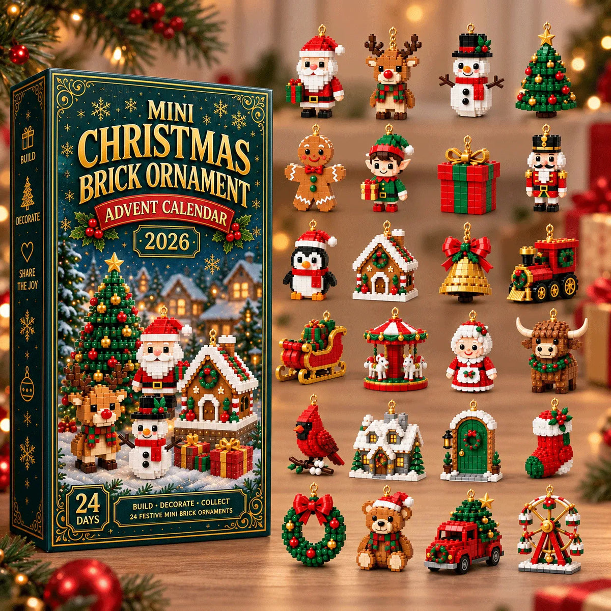 ⏳ Last day to save 49% – 🎄 24-Day Mini Christmas Brick Ornament Advent Calendar
