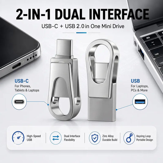 💎2-in-1 dual-interface flash drive—featuring high-speed USB 3.0 data transfer and compatibility with all Android, iOS, and HarmonyOS smartphones and computers.😱