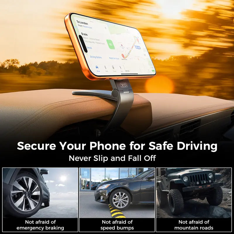 🧲 Strong Magnet Magnetic Car Phone Mount｜Hands‑Free Cellphone Holder, 95° Adjustable