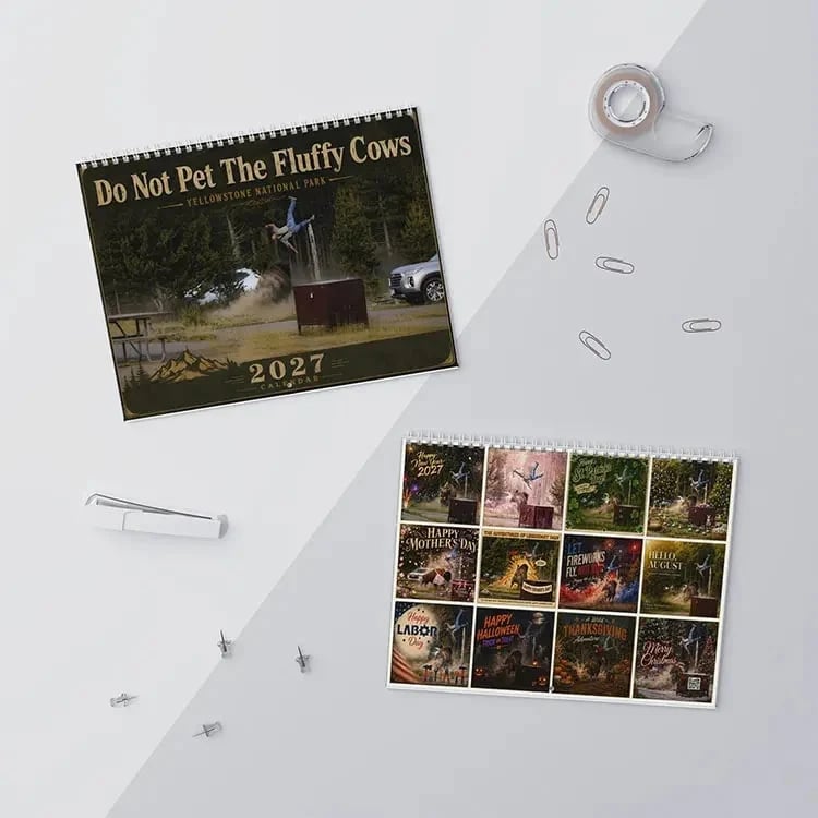 🏞️🔥 Yellowstone Bison 2027 Wall Calendar | The Perfect Blend of Humor, Wildlife & Rustic Decor