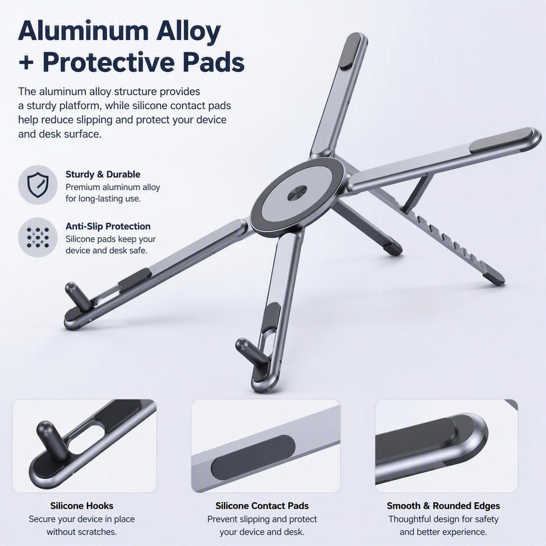 Magnetic Portable Multi-Functional Tablet, Phone, And Laptop Stand