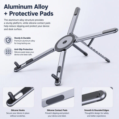 Magnetic Portable Multi-Functional Tablet, Phone, And Laptop Stand