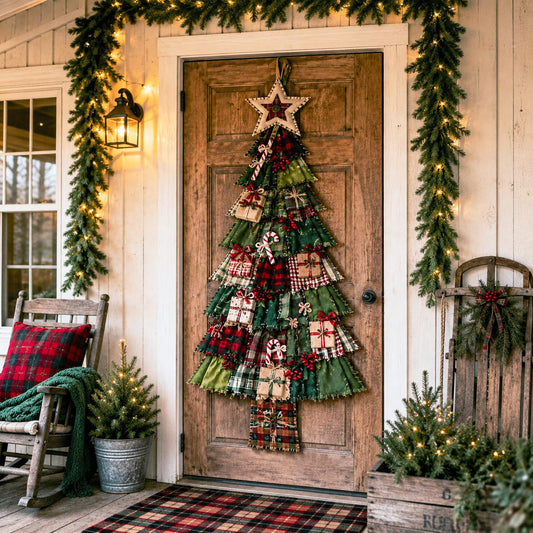 🎄Beginner-Friendly DIY Oversized Patchwork Christmas Tree Door Hanging Kit | Complete Kit with All Tools & Step-by-Step Guide Included 💕