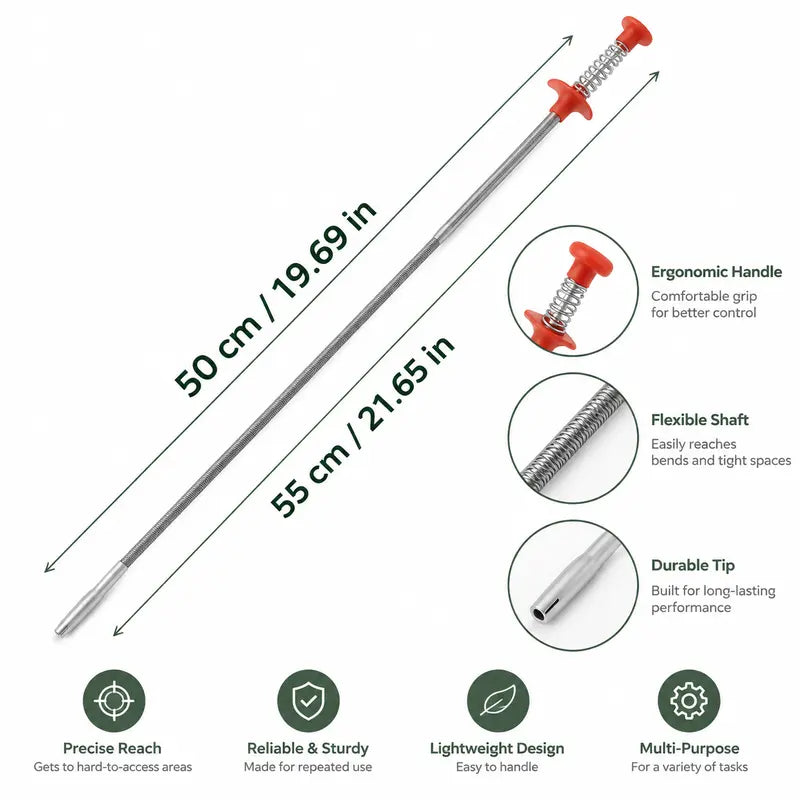 Drain Snake, Drain Clog Remover, 4 Claws Efficient Dredging Steel Wire Drain Hair Cleaner Tool  🚰