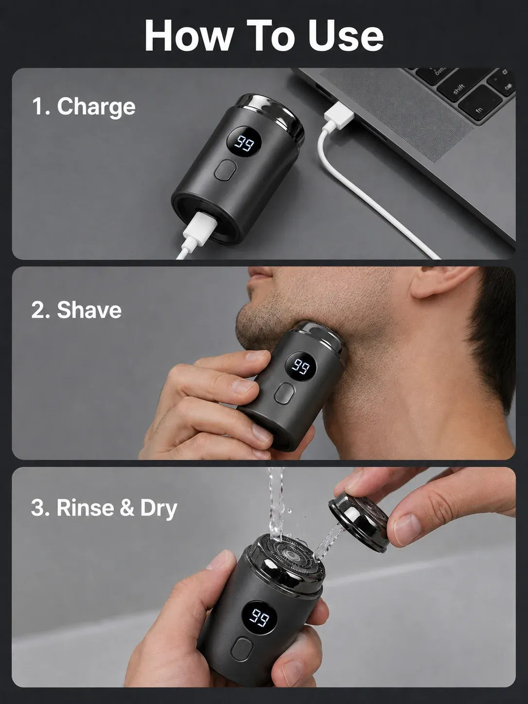 🔥 Hot Sale Mini Portable Electric Shaver for Men & Women – USB Rechargeable Waterproof Razor