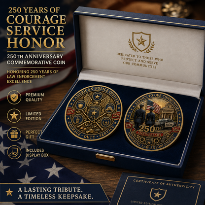 🎉🇺🇸 Limited Edition! 🔥🎁The Ultimate "Thank You" – 250th Anniversary American Police Officer Commemorative Coin (1776-2026) 🦅