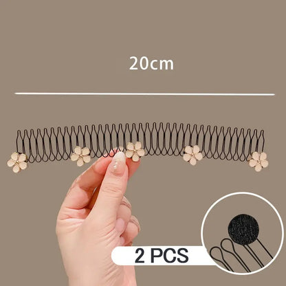 U Shape Hair Finishing Fixer Comb, Stretchable Wavy Hair Styling Pins 🖤