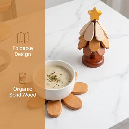 Wooden one tree coaster Solid wood home desktop decoration🎄