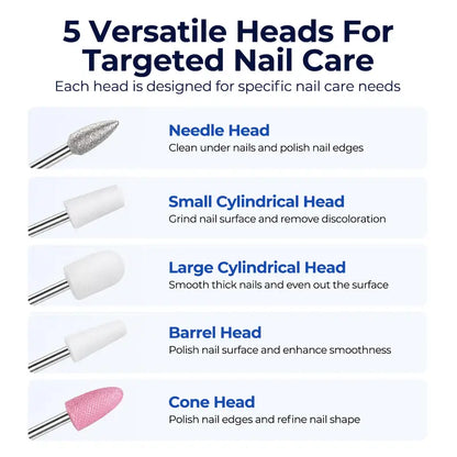 1 Set Electric Nail Drill for Thick Nails, Cordless Efiles for fungal Nails Lightweight