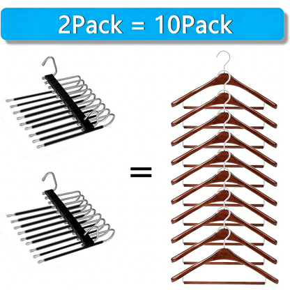 👖 9-Tier Space-Saving Pants Hangers – 2 Pack